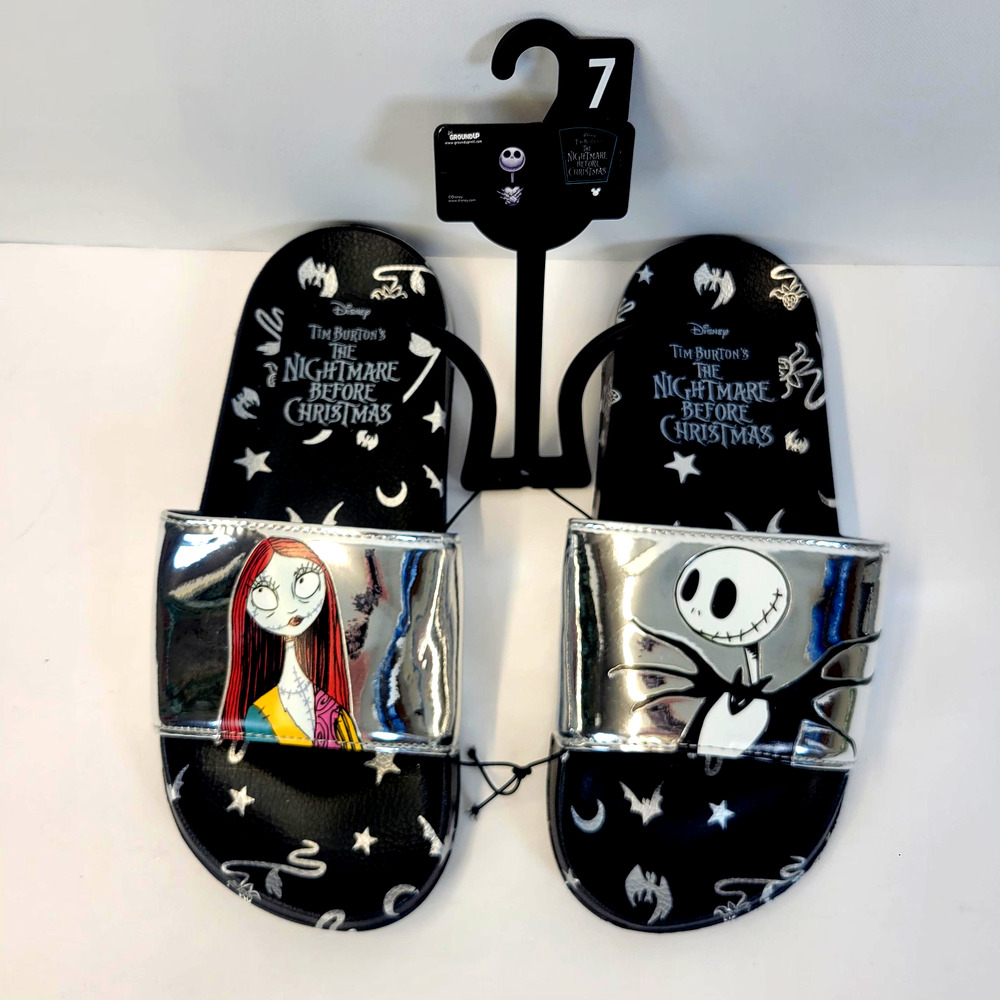 Ground Up Sandals Shoes Womens Size 7 Silver Nightmare Christmas Jack Sally New